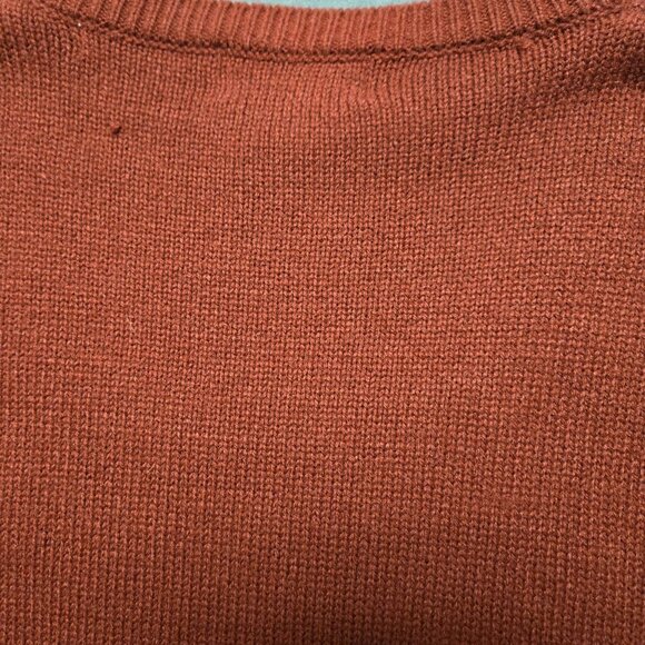 Vintage XL Embroidered Floral Striped Sweater Cozy Artsy Quirky Burgundy - Picture 5 of 7